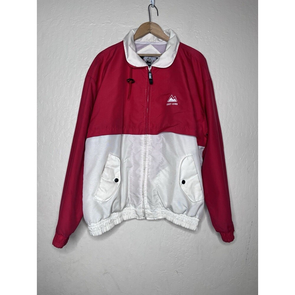 VIntage First Down Windbreaker Jacket Mens Size Large